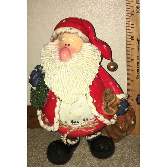 Kirklands Vintage Mr. And Mrs. Santa Clause Approx 13” Holiday Christmas Santas - Picture 14 of 15